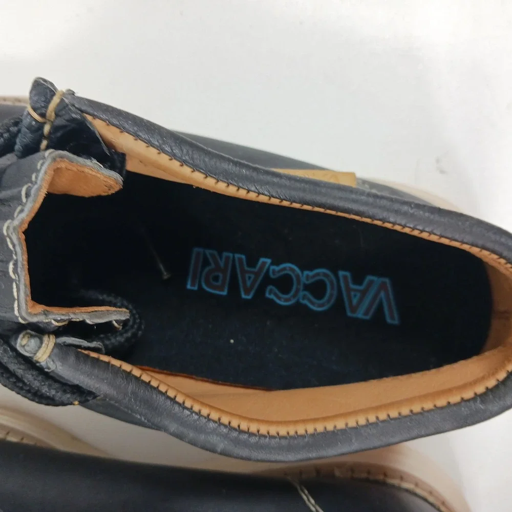 Vaccari Mens Navy Blue Goat Leather Exotic Moc Toe Driving Loafers Size‎ 11